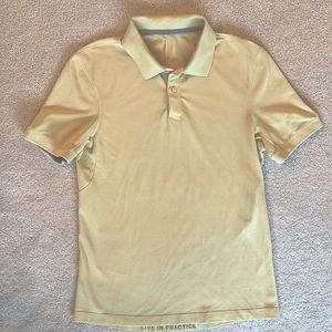 lululemon collared pale yellow polo S golf tennis